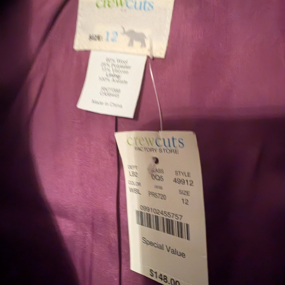 Crewcuts Black Pea Coat Size 12 - Picture 4 of 7